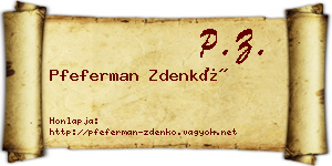 Pfeferman Zdenkó névjegykártya